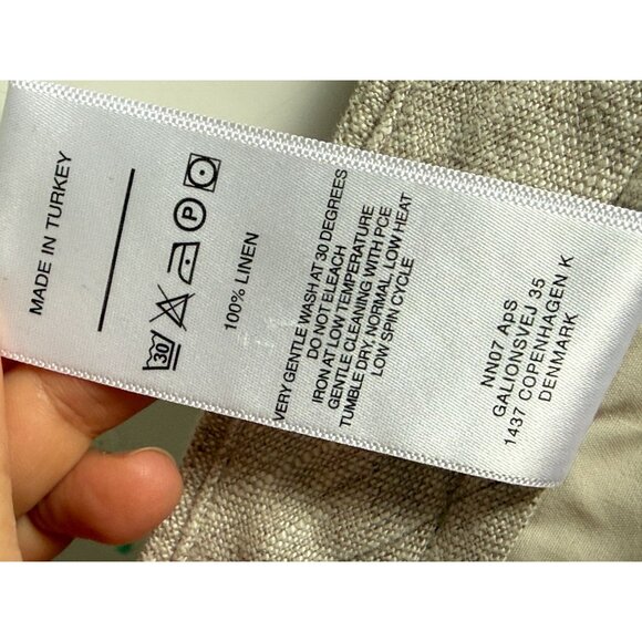 NN07 No Nationality Beige Linen-Blend Mens Trousers 31/32 Tailored Fit - Picture 9 of 9